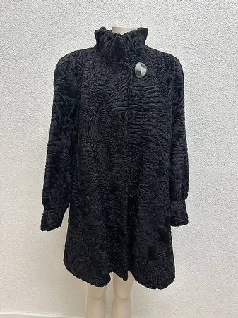 Vintage Keska Persianer Pelzmantel schwarz