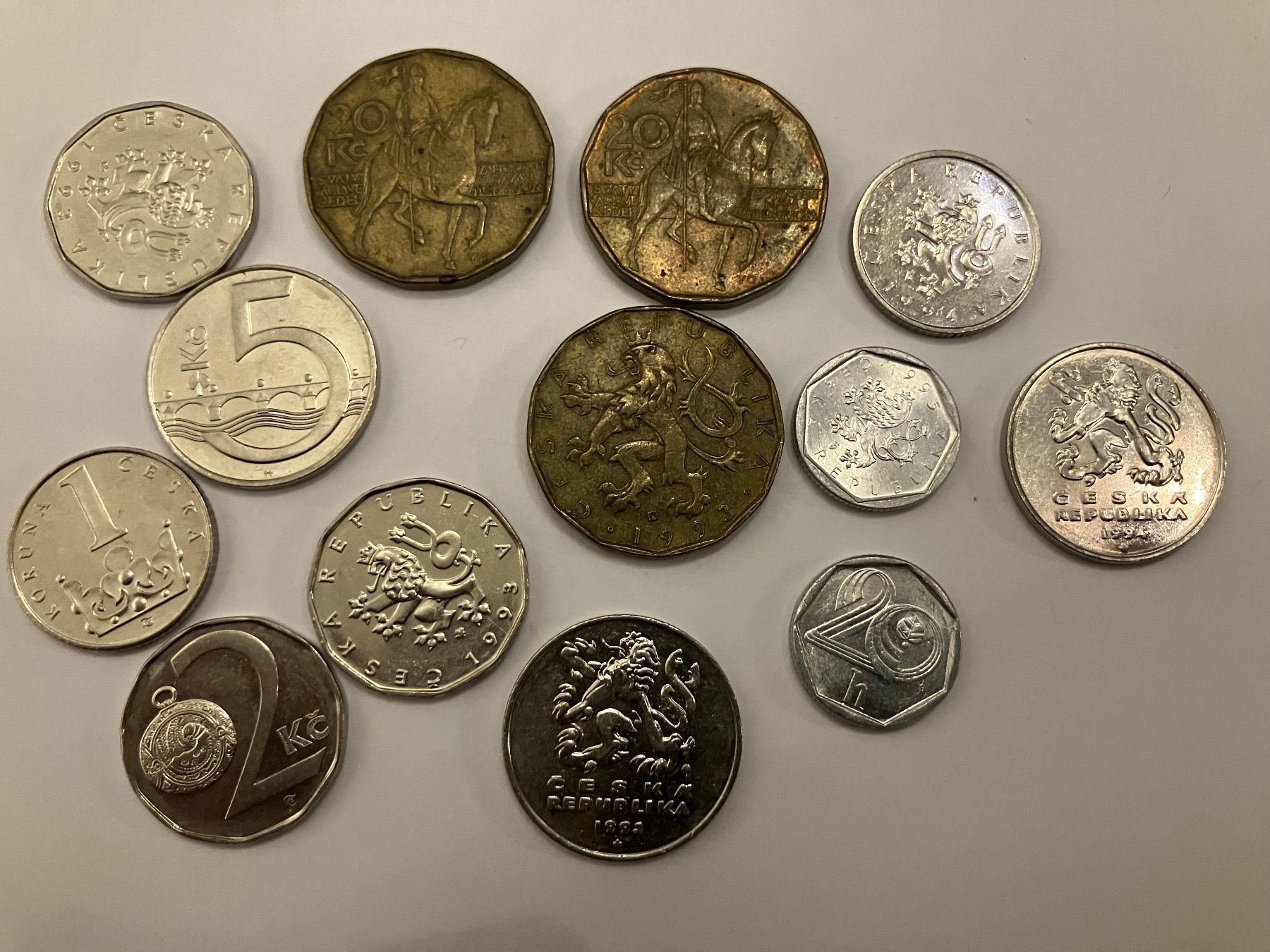 Alle Münzen: Pièce Ceska Republika 1993,1994,1995 – Gebraucht aus Chippis von  1
