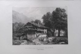 Schwyz Bauernhaus Litho von Engelmann