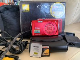 Nikon COOLPIX S3300 RED 6x Zoom 16.0MP