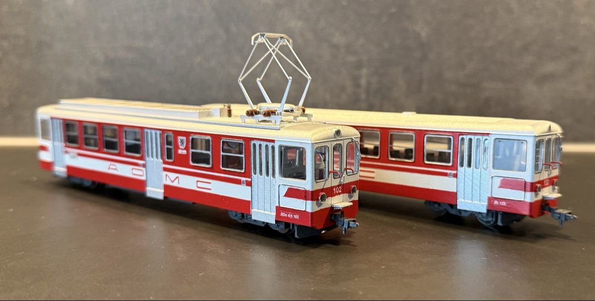 Modellini di ferrovie: Rame AOMC Be 4/4 102+Bt 132 Digitsl DCC – Usato da Etagnières venduto da 1217juju