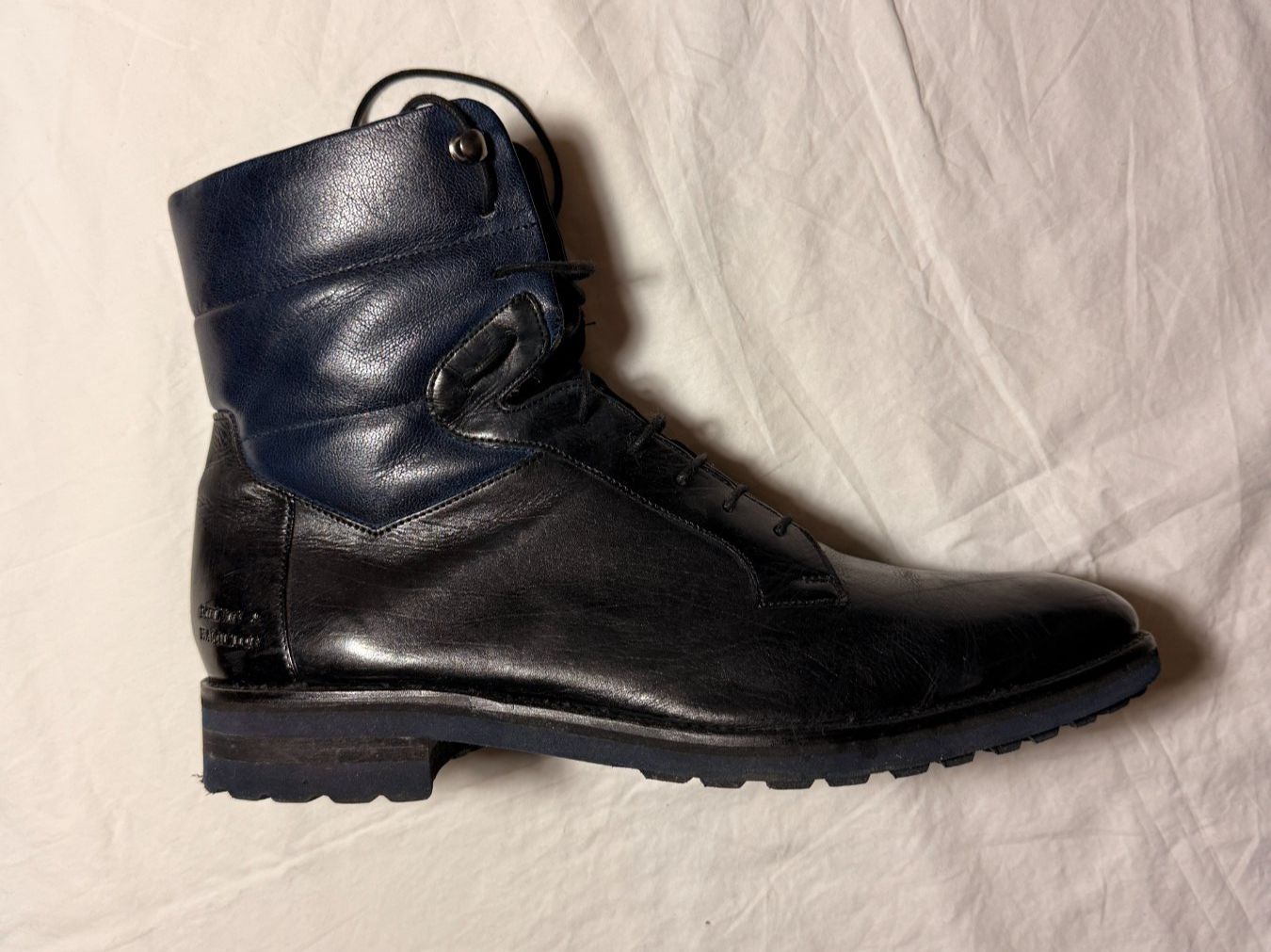 Hamilton Scarpe da uomo: Melvin & Hamilton Leder Boots schwarz/blau Gr. 44 – Usato da Zürich venduto da Fraench