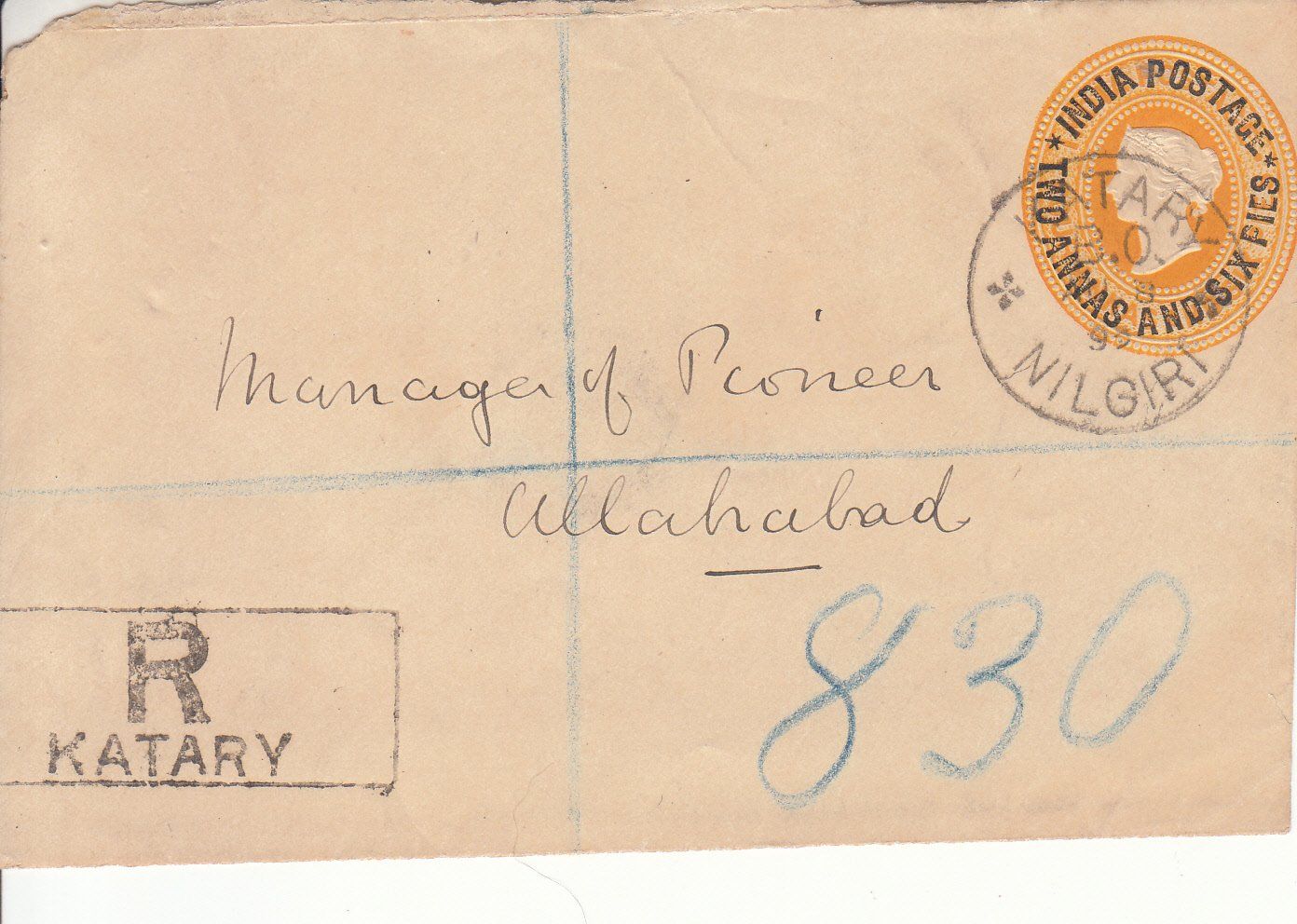 Tutti i francobolli: Brief-Fragment Indien 1892 – Usato da Bürglen TG venduto da StampGraf