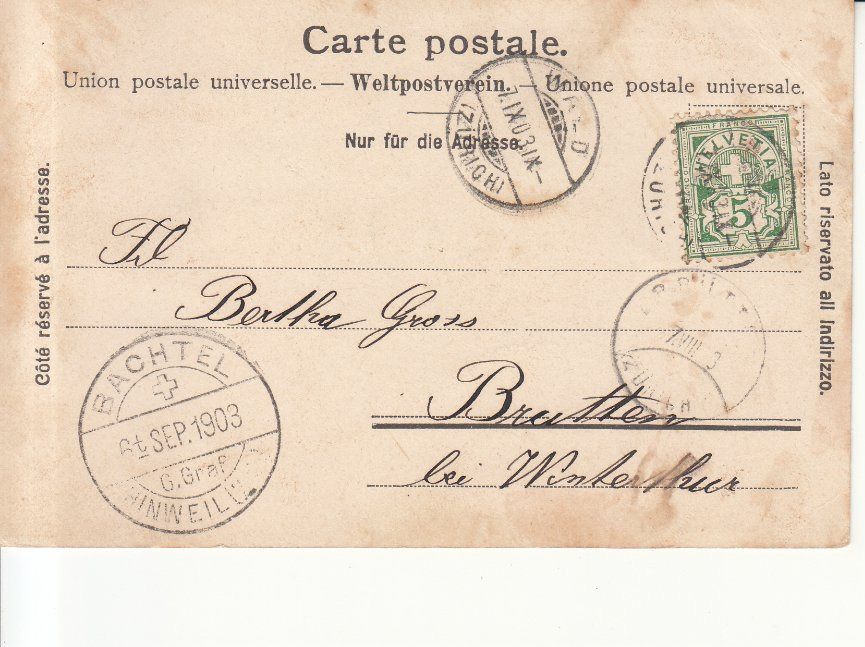 Cartoline postali: Bachtel 1903 – Usato da Bürglen TG venduto da StampGraf 1