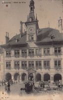 Lausanne, Hôtel de Ville, animée, circulée 1906