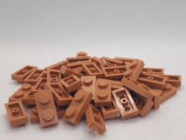 Lego 50 Stk. Plate 1x2 (medium nougat)