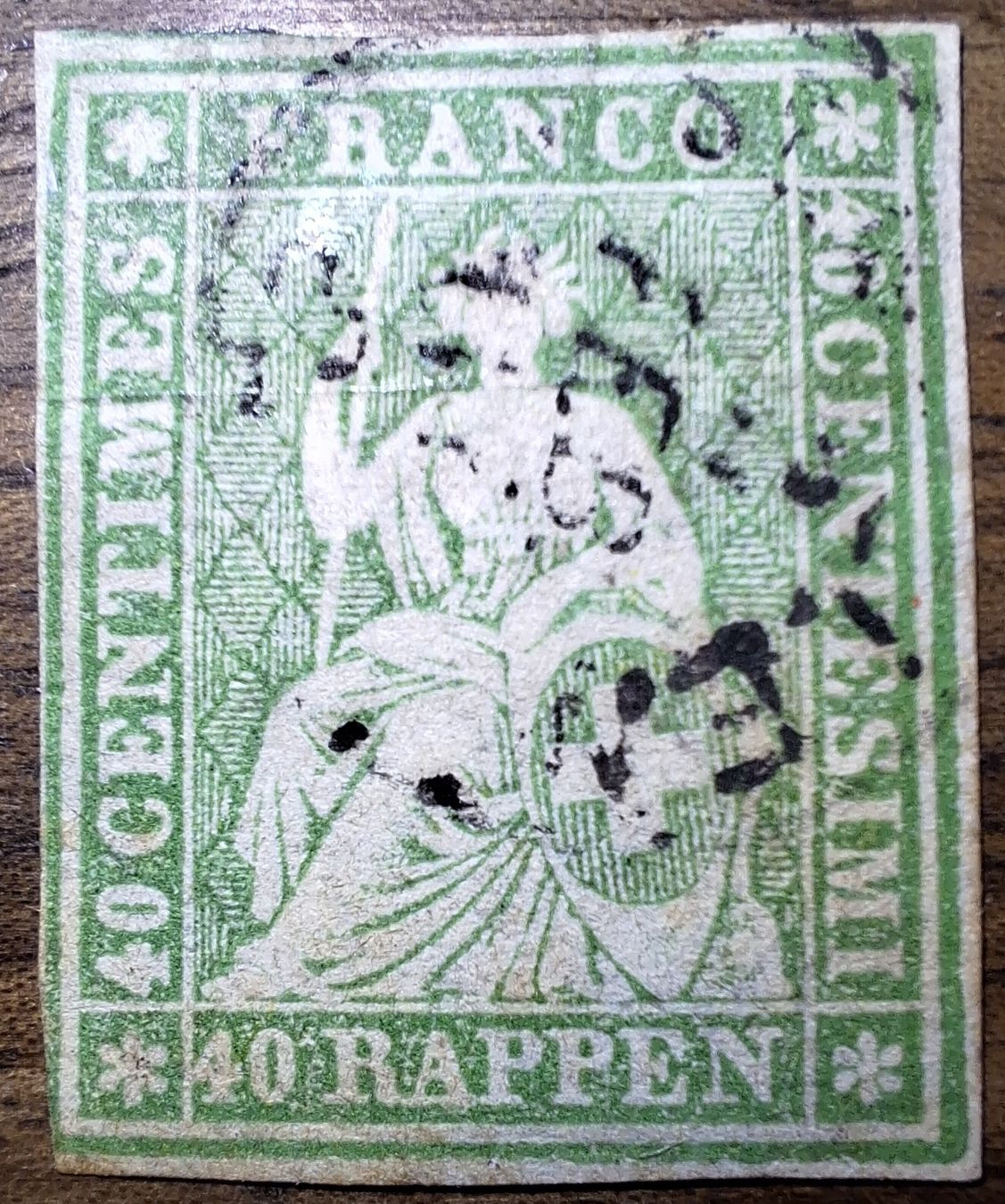 Tutti i francobolli: Strubel 26G Kat. 120.- – Usato da Balgach venduto da SIMEON27
