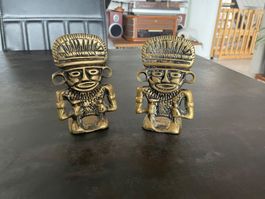 Anciennes Statuettes Inca en Laiton