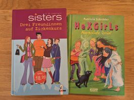 Zwei Mädchenbücher: Sisters & Hex Girls - Top Zustand!