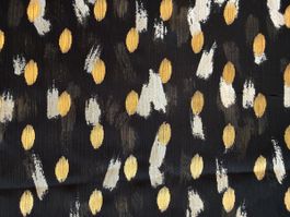 Neu Stoff mit Pinselstrichen und Punkten svart gold weiss