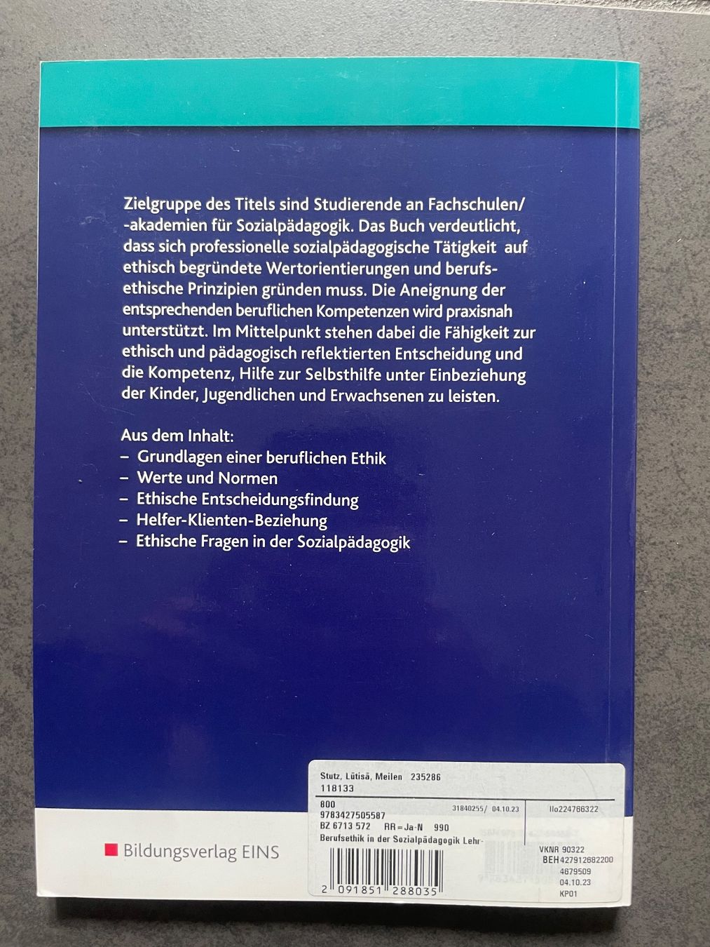Libri: Berufsethik in der Sozialpädagogik – Nuovo (secondo la descrizione) da Zürich venduto da rob_z62d 1