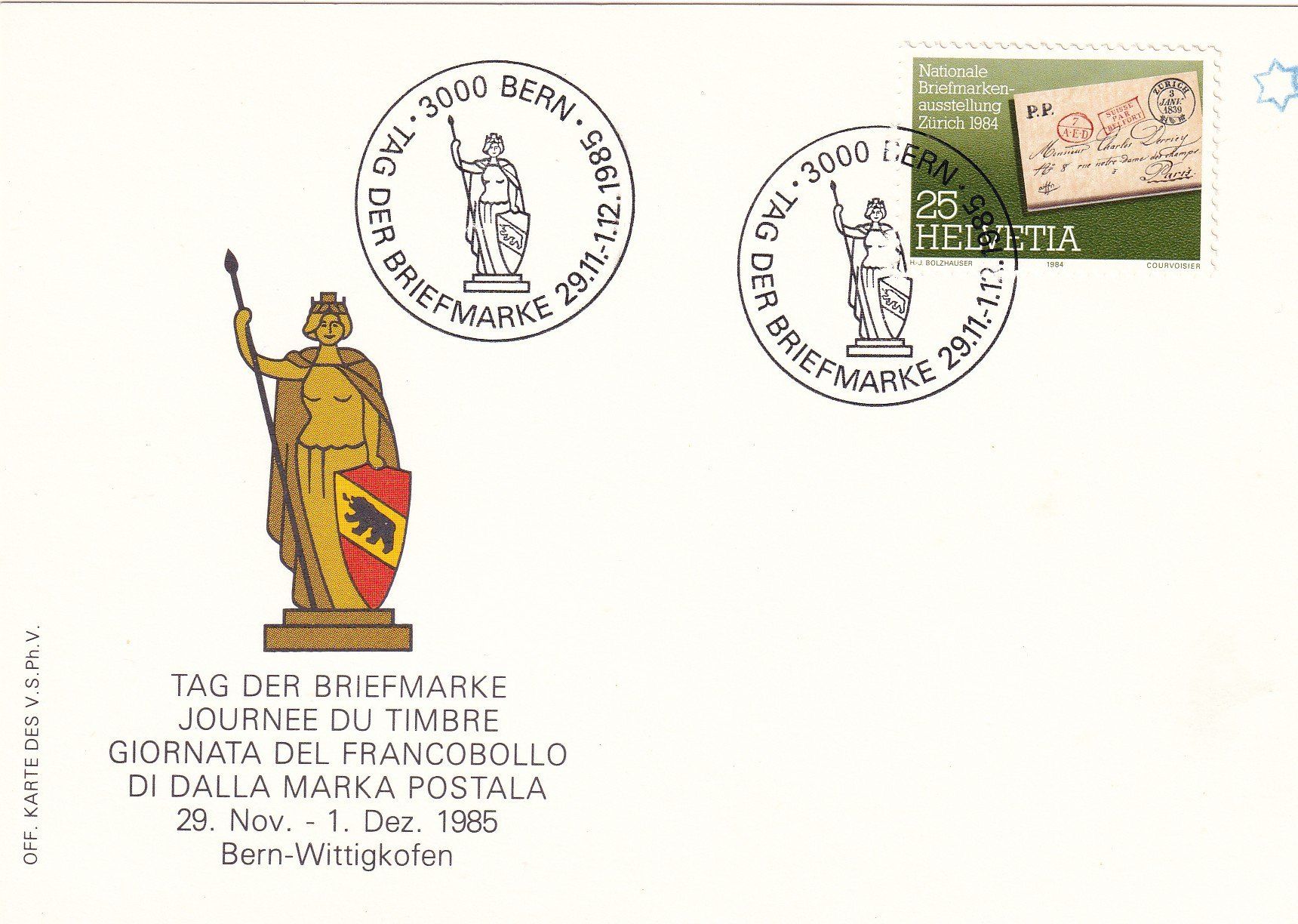 Alle Briefmarken: Tag der Briefmarke 1985 Bern 29.11.-1.12.1985 – Neu (gemäss Beschreibung) aus Birsfelden von chr_yq2g