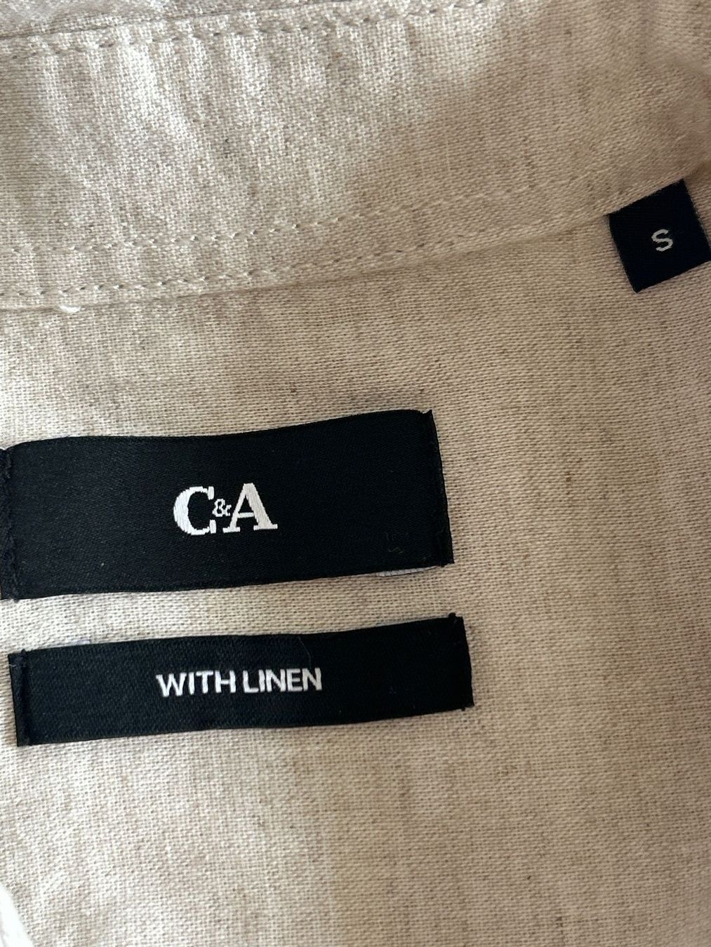 C&A Camicie: Herren Langarmhemd hellbeige von C&A mit Leinen Gr. S – Nuovo (secondo la descrizione) da Brunnen venduto da Nala2929 6