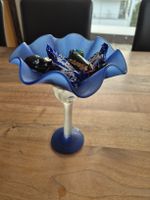 Blaue Bonboniere/Deko-Schale aus Glas, Vintage-Stil