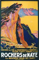 ROCHERS DE NAYE MONTREUX LAC LEMAN 1935 - Affiche originale