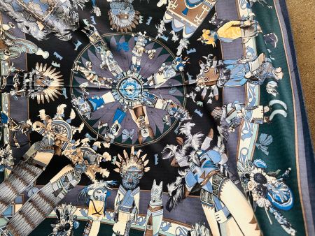 Rare pièce de collection châle en cachemire Hermès Kachinas