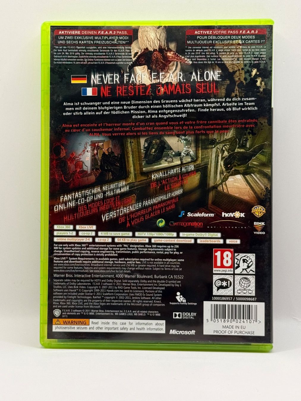 Giochi: Fear - XBOX 360 - CIB – Usato da Dietikon venduto da gab_qz7y 1
