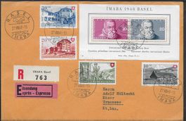 1948 R/Exp. SATZ-Brief IMABA Block + B38-41 Sonder-o ab 1.-