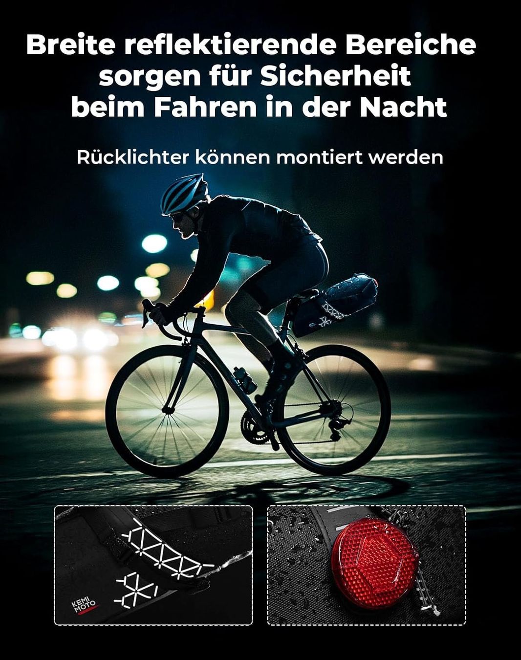 Taschen: KEMIMOTO Fahrradtasche Satteltasche 11L wasserdicht Schwarz – Neu und originalverpackt aus Suhr von SchnapperCH 3