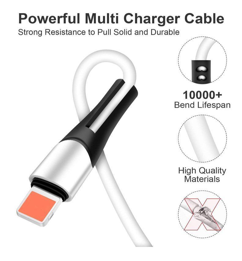 Cavi: 3A/1.2M Multi USB Ladekabel, 6 in 1 – Nuovo e nell'imballaggio originale da Bülach venduto da StoreInShop.com 2