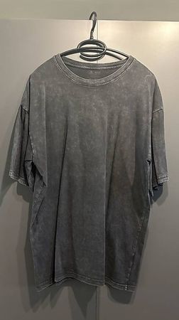 Graues Oversized T-Shirt  Washed Look