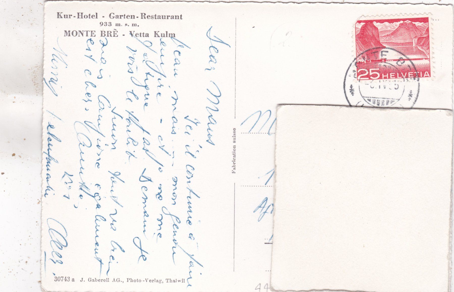 Cartes postales: Mte Brè  Kulm Terasse – D'occasion à Herisau par Lisegrat2008 1