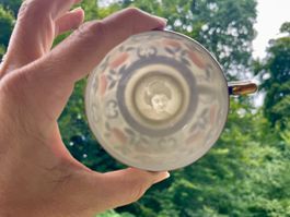 Japanisches Vintage-Kutani-Teeservice mit Geisha-Lithophanie