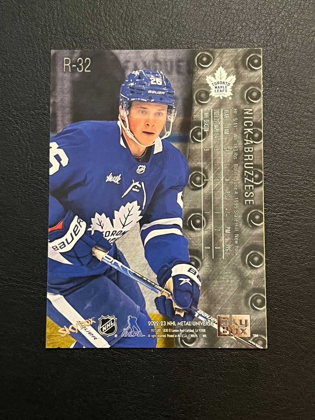 NHL Carte collezionabili: Nick Abruzzese 2022 Metal Toronto Maple Leafs – Nuovo (secondo la descrizione) da Möhlin venduto da SwissHockeyCards 1