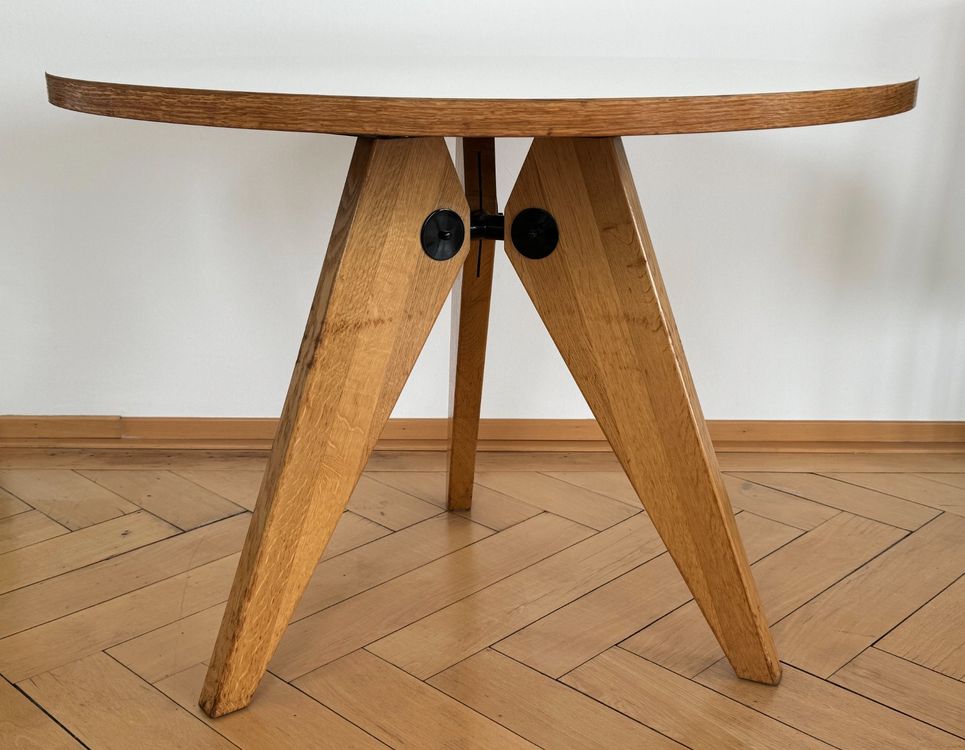 Vitra Guéridon Tisch - Jean Prouvé, weisse HPL Platte, 95cm 1