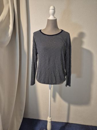 Langarmshirt Street One gepunktet dunkelblau Grösse 38