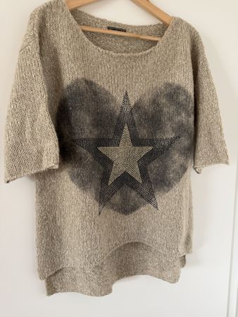 Key Largo Strickpullover, beige mit Stern, Gr. L