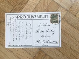 1917, PJ 8 auf Pro Juventute Karte nach St. Niklausen