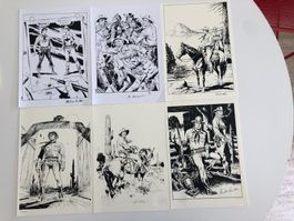 6 DISEGNI TEX FIRMATE VILLA FUMETTI