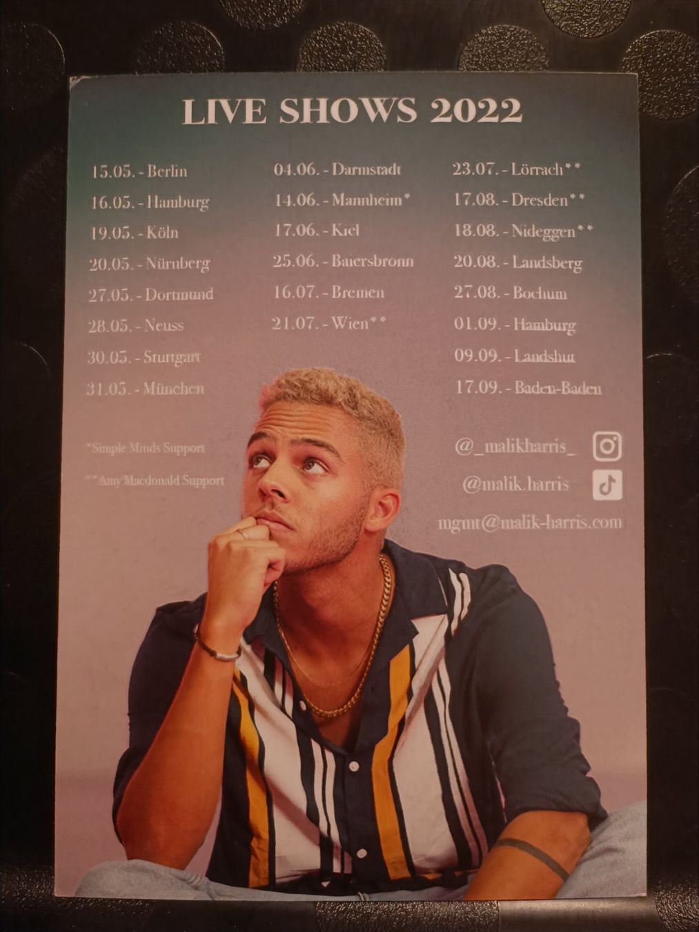 Autografi: Malik Harris - handsignierte Autogrammkarte – Usato da Menziken venduto da Artographs 1
