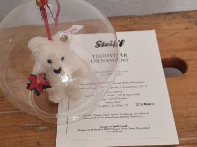 Steiff Giocattoli: Steiff Teddy Ornament in Glaskugel – Usato da Lenzburg venduto da friedi5