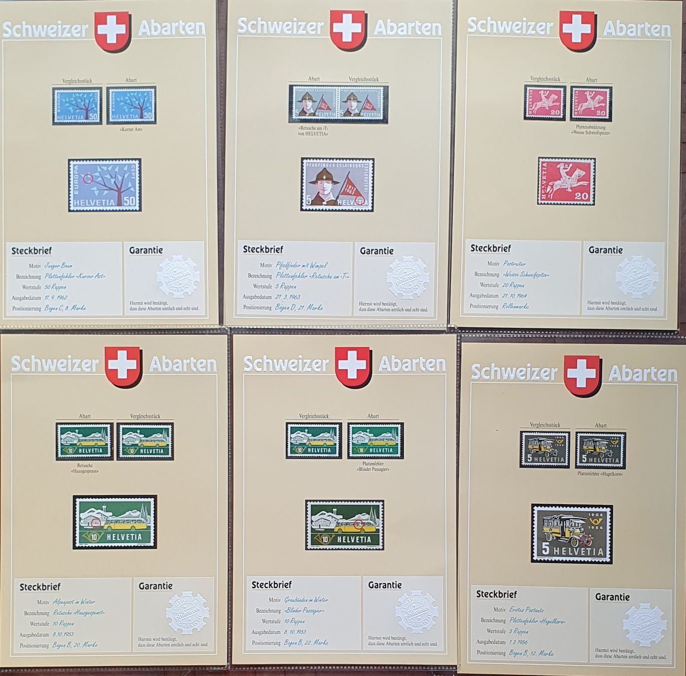 Tutti i francobolli: schöne Sammlung Abarten Schweiz mit über 50 Abarten – Usato da Kreuzlingen venduto da Rschweiz1 8