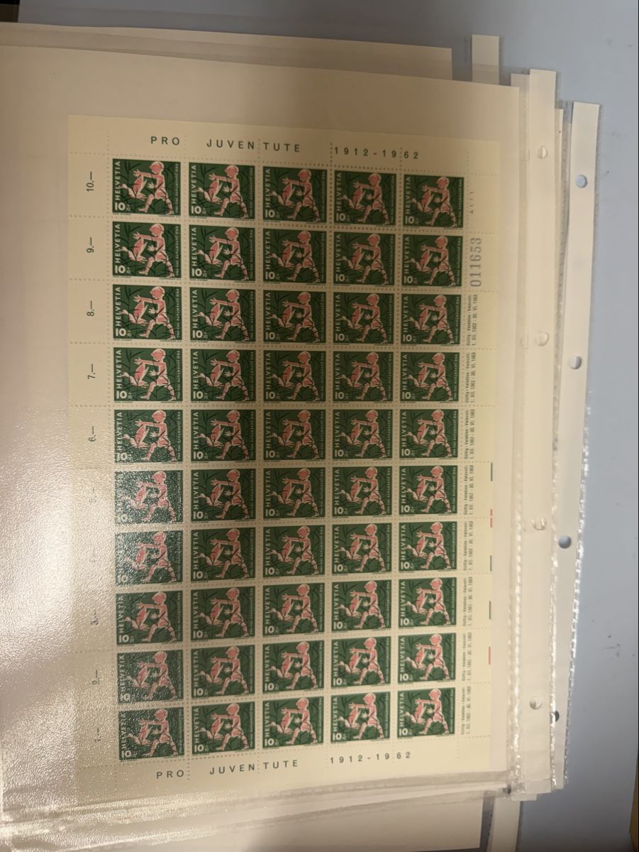 Alle Briefmarken:  Pro Juventute  Bogen Satz 1962 Postfrisch  – Neu (gemäss Beschreibung) aus Murgenthal von Tina_4055 1