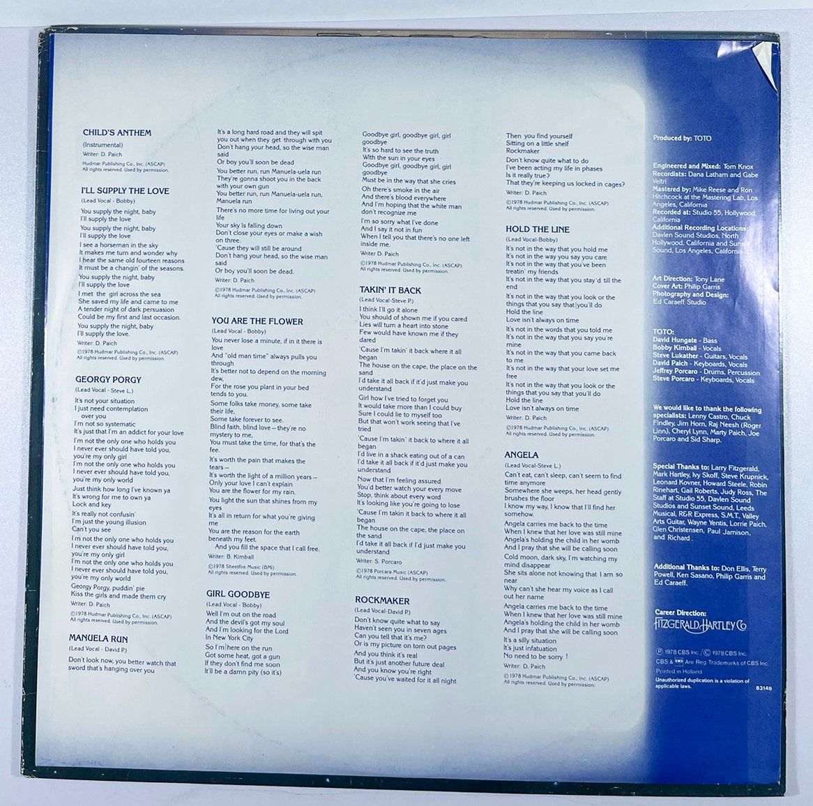 Dischi in vinile: LP: TOTO - Toto – Nuovo (secondo la descrizione) da Frenkendorf venduto da Yard-Sale-2000 5