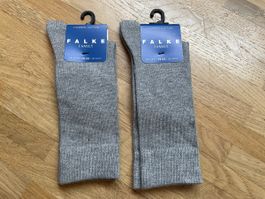 Falke 2x Baby Knie Socken Grau Gr 19-22 Neu