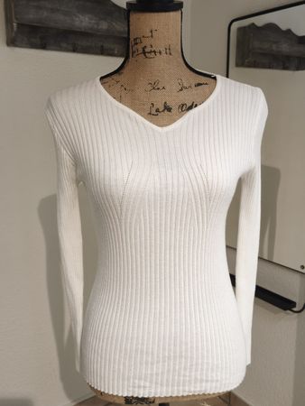 Damen Pullover weiss Grösse S Rippenstrick guter Zustand