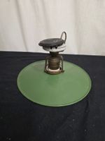 Hängelampe Schirm emailliert grün Metall antik 21cm