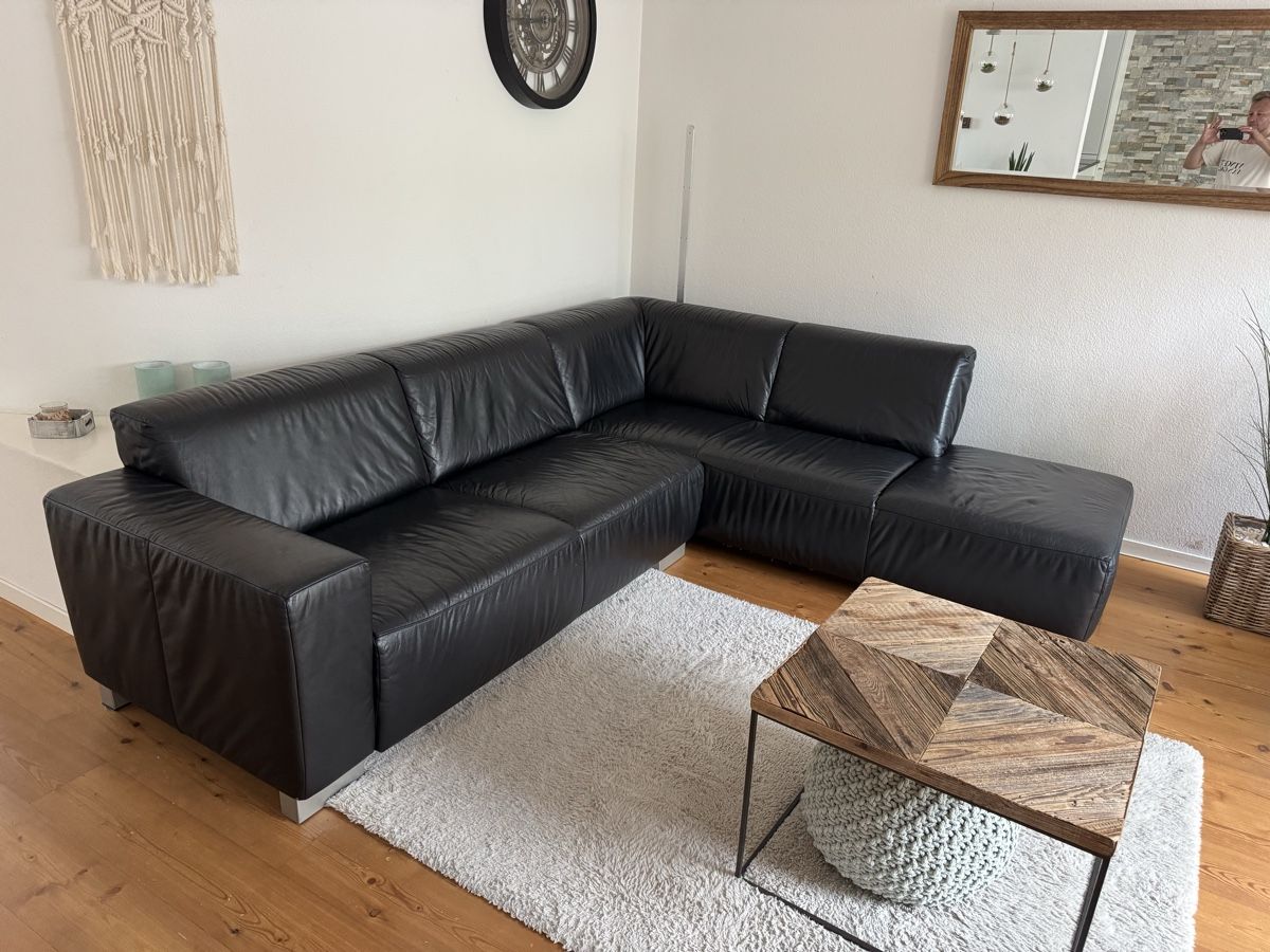 Sofas: Ledersofa Schwarz – D'occasion à Kappelen par Bluesim77