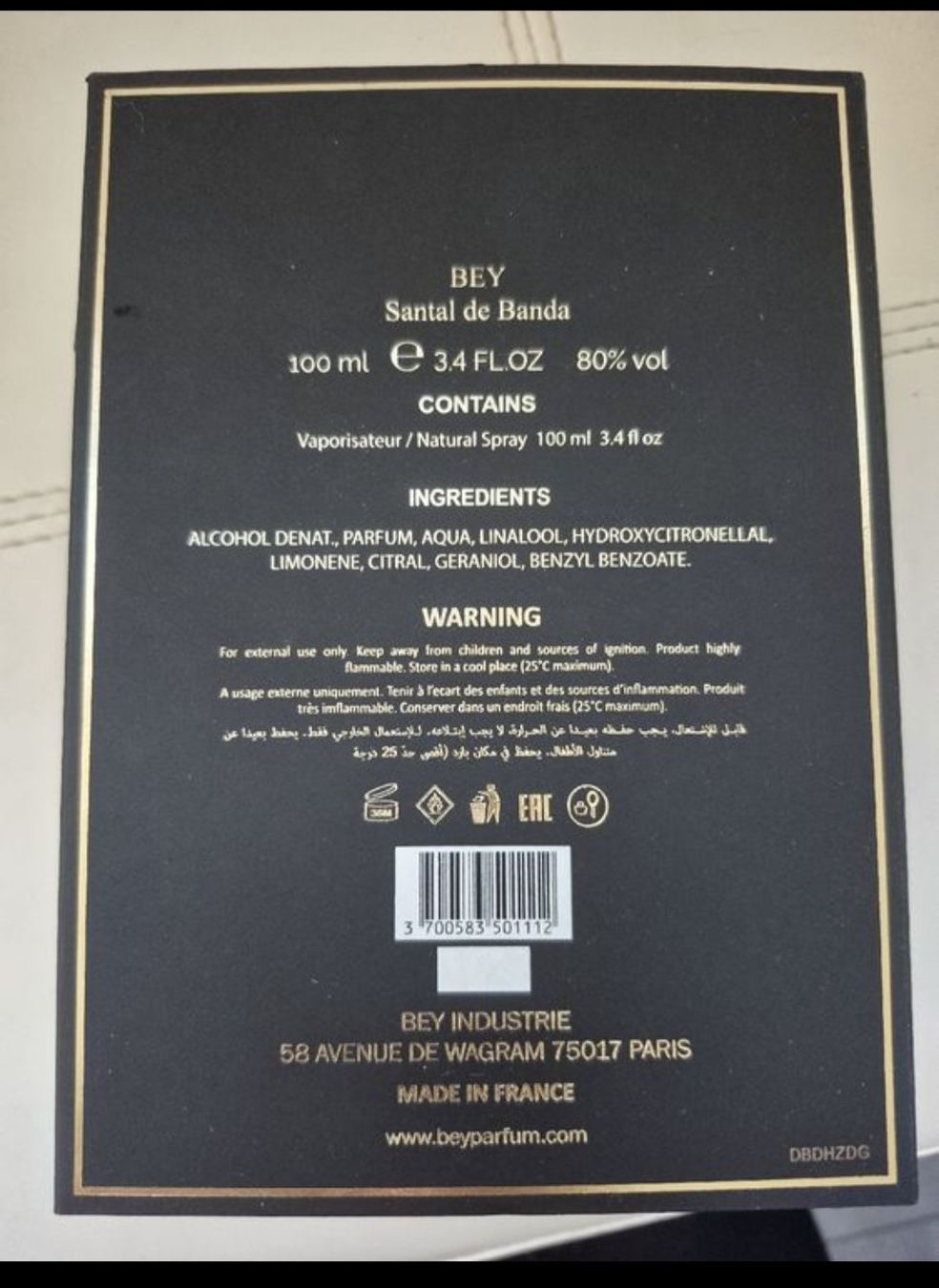 Profumi & Eau de Toilette: Bey parfums, santal de banda, 100ml – Nuovo (secondo la descrizione) da Romanel-s-Lausanne venduto da rebi7777 3