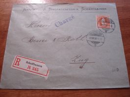 R-Brief 1898, o Schaffhausen, st. Helvetia, Bindfadenfabrik