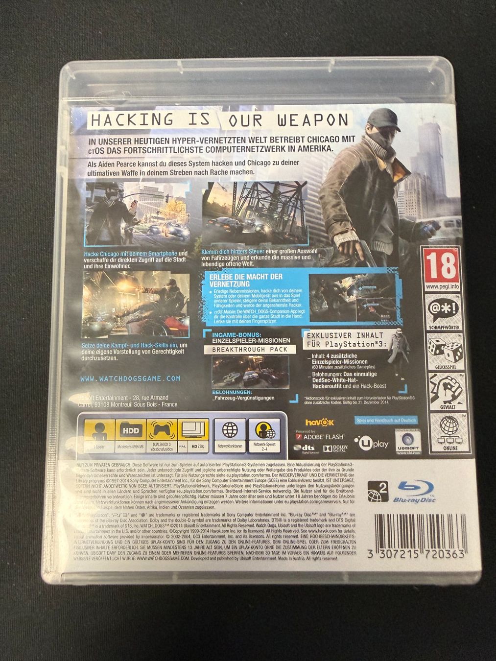 Sony Giochi: Watch Dogs Special Edition - PS3 – Usato da Pont-de-la-Morge venduto da Darfal 2