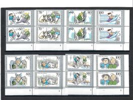 Deutsche Bundespost MiNr. 1455-1458 + Berlin MiNr. 868-871