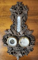 Alte Wetterstation Barometer E. Conrath Basel Holz Schnitz 