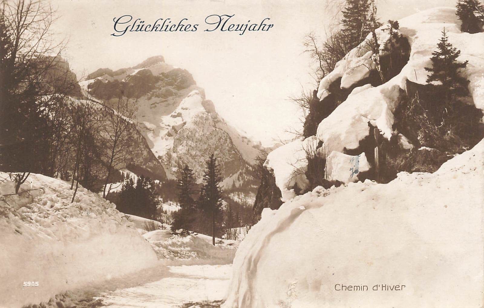 Cartoline postali: Chemin hiver – Usato da Biasca venduto da Blenio71
