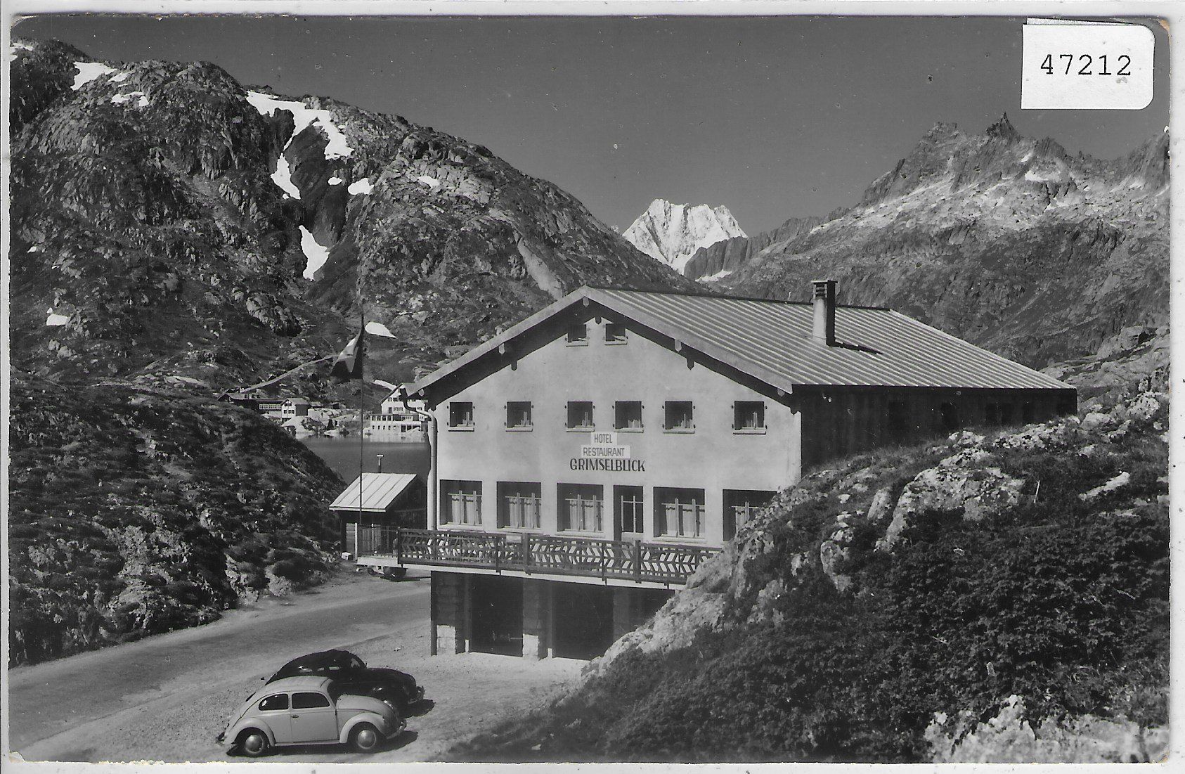 Cartes postales: Hotel Grimselblick - Grimselpass - VW-Käfer – D'occasion à Ettingen par Kartenplanet
