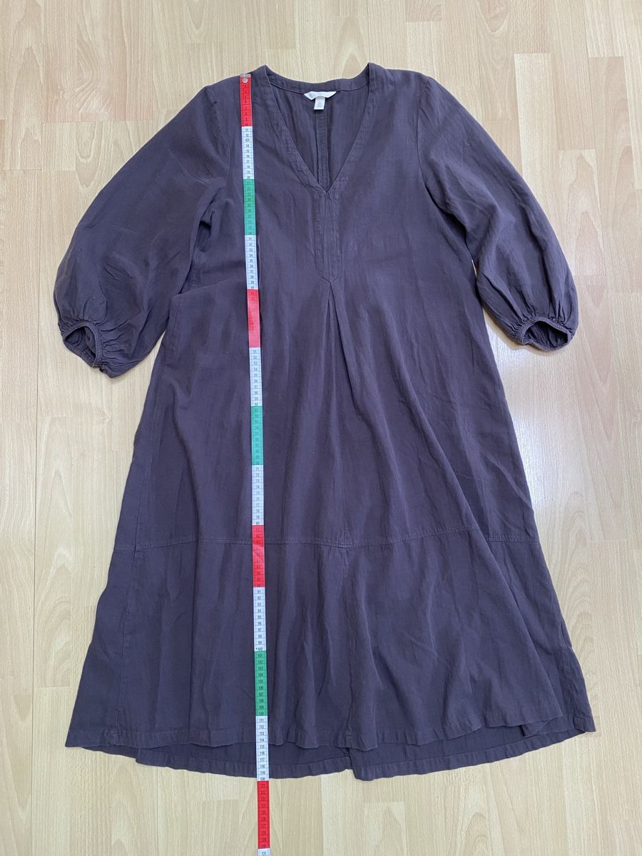 H&M Kleider: H&M Kleid dunkelgrau Baumwolle Gr. M langarm – Gebraucht aus Buochs von H16 4